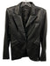 Generation Love Size XS Black Faux Leather darted Top stitch One Button Jacket Black / XS