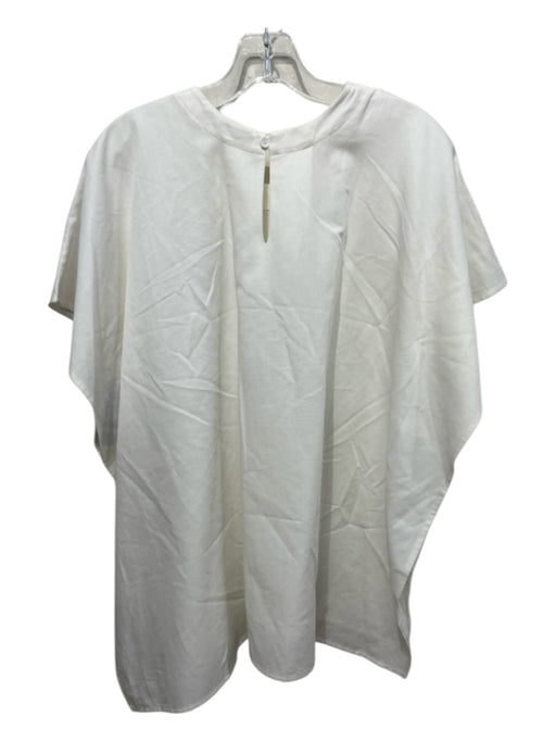 7115 by Szeki Size XS Off White COTTON & LINEN Cap Sleeve Round Neck Tunic Top Off White / XS
