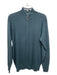 Alan Paine Size 50 Emerald Merino Wool Solid Quarter Zip Men's Sweater 50