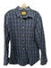 Original Madras Trading Co. Size L Blue & Green Cotton Plaid Long Sleeve Shirt L