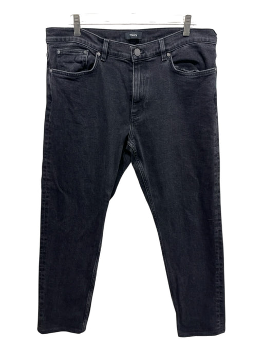Theory Size 34 Black Cotton Blend Solid Slim Jean Men's Pants Black / 34