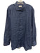 Tintoria Mattei Size 17.5 Blue Linen Striped Button Up Men's Long Sleeve Shirt Blue / 17.5