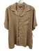 Frescobol Carioca Size XL Brown Linen Solid Button up Men's Short Sleeve Brown / XL