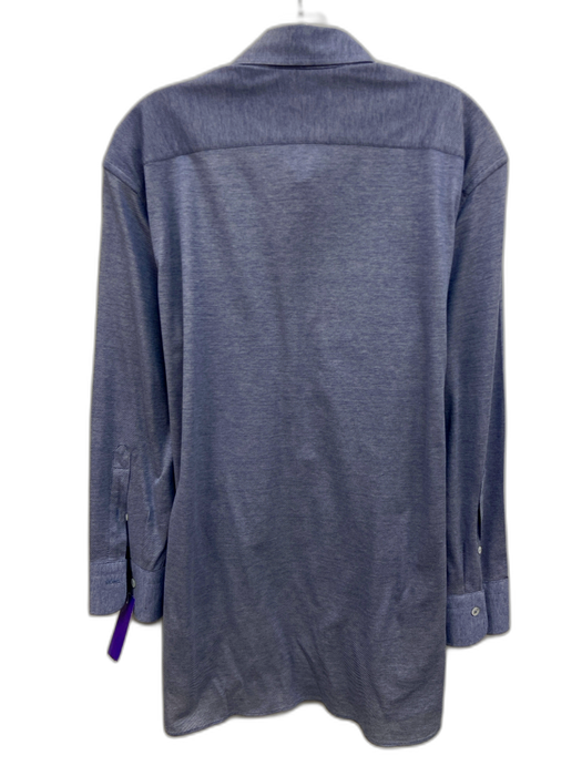 Castangia Size Est XL Blue Cotton Button Down Men's Long Sleeve Shirt Blue / Est XL