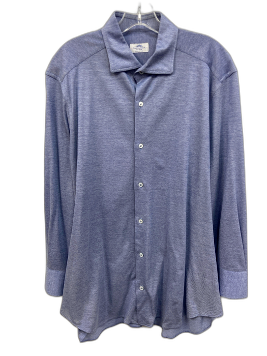 Castangia Size Est XL Blue Cotton Button Down Men's Long Sleeve Shirt Blue / Est XL