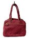 Cynthia Rowley Red Leather Braided Handle Gold Hardware Zip closure Quilted Bag Red / S