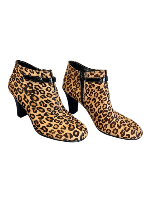 Aerosoles Shoe Size 6 Brown Leather Upper Spotted Leopard Print Round Toe Boots Brown / 6
