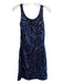 Felice Size Est XS Purple & Black Sequin Sleeveless Knee Length Round Neck Dress Purple & Black / Est XS