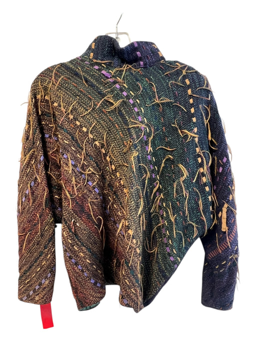 B. Jane Doub Size S Blue & Multi No Fabric Tag Shoulder Pad Cropped Jacket Blue & Multi / S