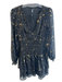 Aqua Size Small Black & Gold Polyester Stars & Paint Splatter V Neck Dress Black & Gold / Small