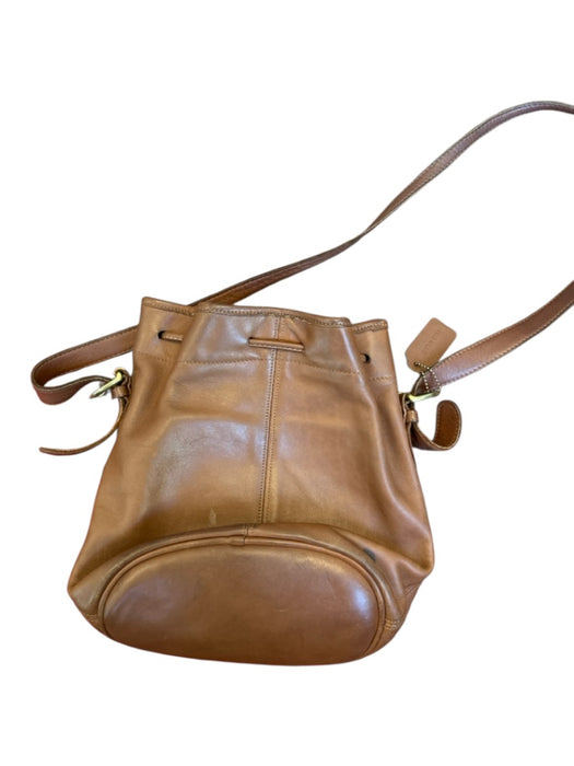 Coach Brown Leather Drawstring bucket Crossbody Bag Brown / M