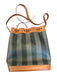 Fendi Brown & Black Leather Coated Canvas Striped Bucket Bag Brown & Black / M