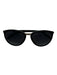 Chanel Black round Gold detail Cat Eye Sunglasses Black