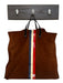 Clare V Brown & Multi Suede Striped Band Strap Magnetic Close Bag Brown & Multi / M