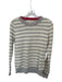 C & C Size M Grey & White Cashmere Striped Soft Sweater Grey & White / M