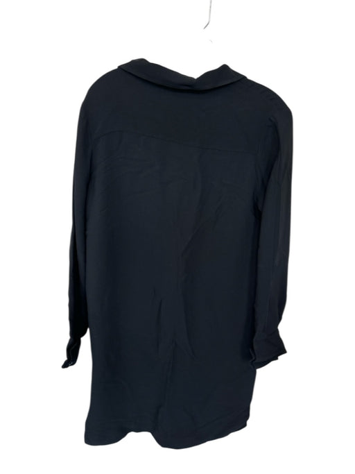 Stella McCartney Size 42 Black Rayon Blend Collared Side Pocket Midi Dress Black / 42