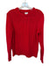 J. Crew Size M Red Wool Blend Long Sleeve Cable Knit Crew Neck Sweater Red / M