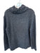 Madewell Size M Navy & white Cotton Blend Turtle Neck Speckled Knit Sweater Navy & white / M