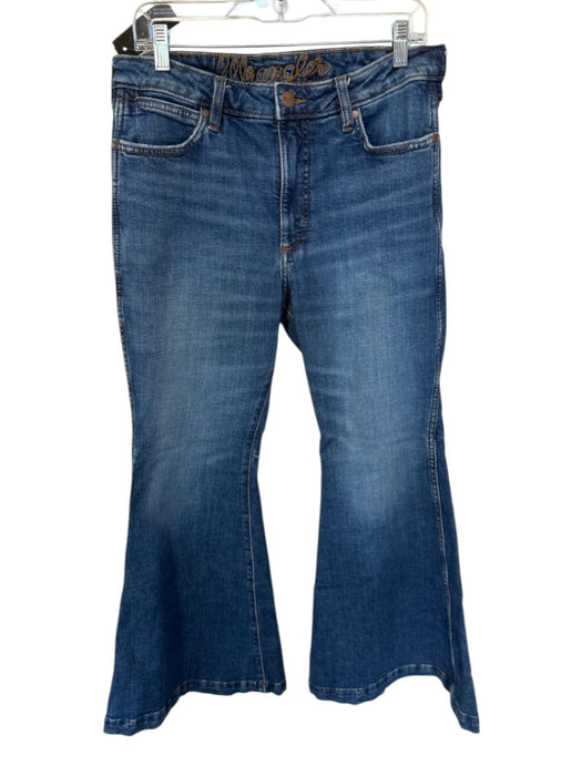 Wrangler Size 31 Dark Wash Cotton High Waist Flare Jeans Dark Wash / 31