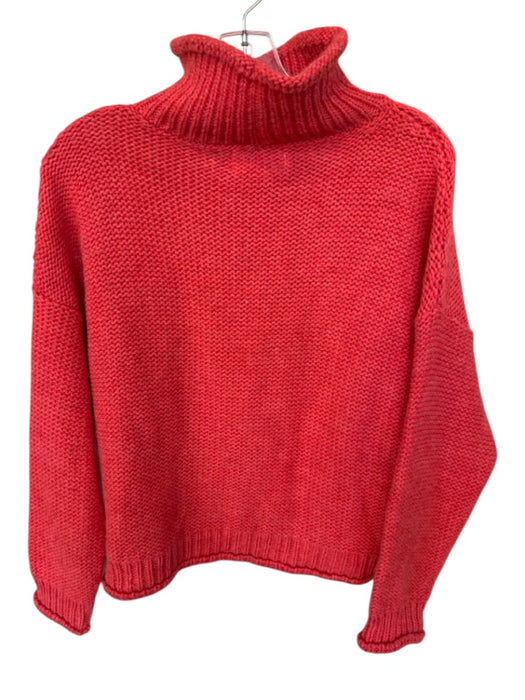 By Anthropologie Size M coral Acrylic Blend Roll Neck Knit Long Sleeve Sweater coral / M