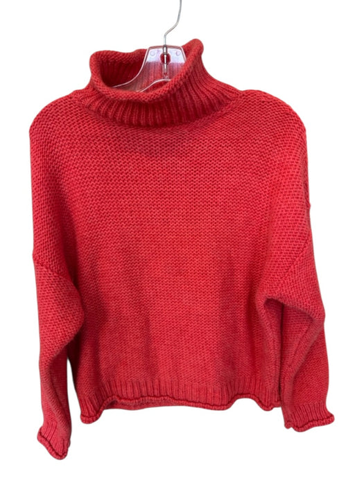 By Anthropologie Size M coral Acrylic Blend Roll Neck Knit Long Sleeve Sweater coral / M