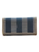 Fendi Black & Tan Canvas Leather Front Flap Rectangle Wallets Black & Tan