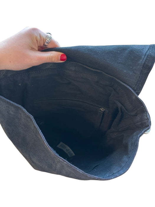 We The Free Black Leather Front Flap Top Handle Backpack Black