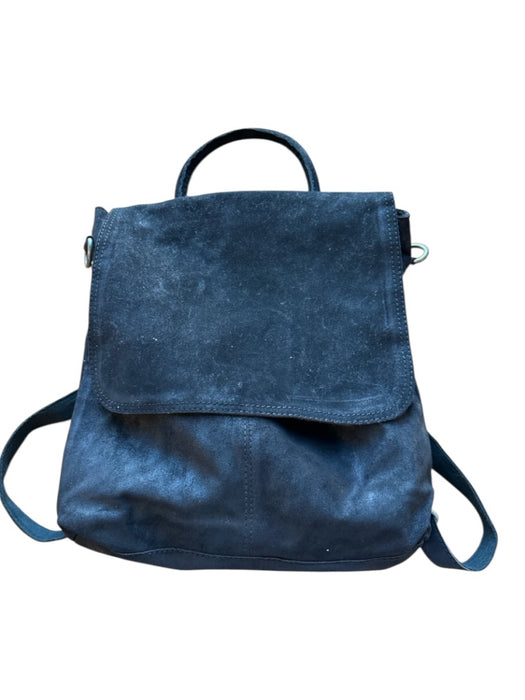 We The Free Black Leather Front Flap Top Handle Backpack Black