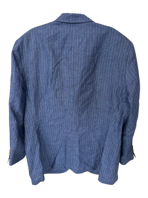 Peter Millar Navy & Blue Linen Striped Men's Blazer Navy & Blue / L