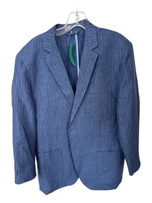 Peter Millar Navy & Blue Linen Striped Men's Blazer Navy & Blue / L