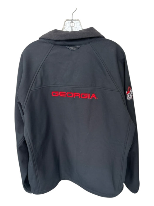 Columbia Size L Black & Red Polyester UGA Full Zip Athletic Men's Jacket Black & Red / L