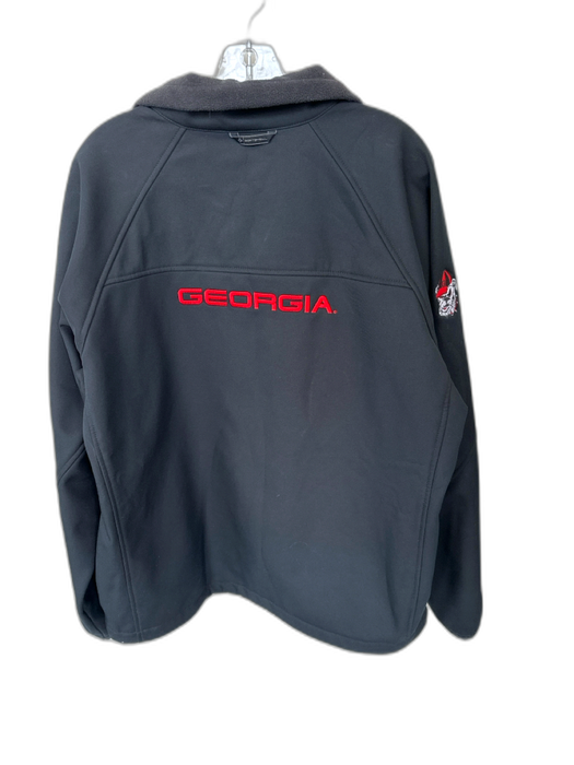 Columbia Size L Black & Red Polyester UGA Full Zip Athletic Men's Jacket Black & Red / L