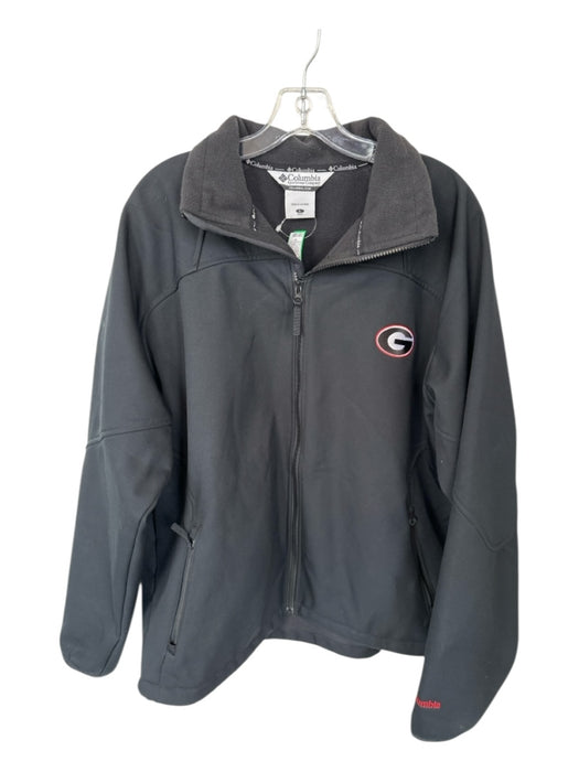 Columbia Size L Black & Red Polyester UGA Full Zip Athletic Men's Jacket Black & Red / L