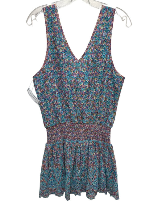 Ramy Brook Size S Teal Green, Pink, Multi Polyester Sleeveless Mini Dress Teal Green, Pink, Multi / S