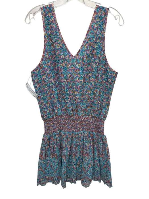 Ramy Brook Size S Teal Green, Pink, Multi Polyester Sleeveless Mini Dress Teal Green, Pink, Multi / S