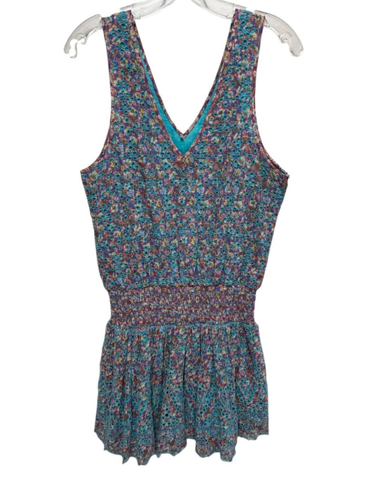Ramy Brook Size S Teal Green, Pink, Multi Polyester Sleeveless Mini Dress Teal Green, Pink, Multi / S