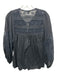 Velvet by Graham & Spencer Size Small Black Cotton Long Sleeve Lace Detail Top Black / Small