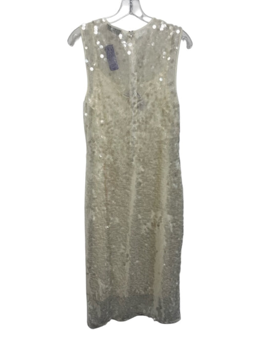 Wayf Size M Cream White Polyester Paillettes Fully Sequined Sleeveless Dress Cream White / M