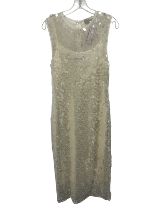 Wayf Size M Cream White Polyester Paillettes Fully Sequined Sleeveless Dress Cream White / M