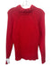 Ann Mashburn Size Small Red Cotton Knit Long Sleeve Mock Neck Sweater Red / Small