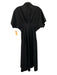 Exquise Size XS Black Cotton Blend Short Sleeve Button Front Pleated Maxi Dress Black / XS