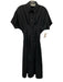 Exquise Size XS Black Cotton Blend Short Sleeve Button Front Pleated Maxi Dress Black / XS