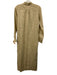 Ann Mashburn Size XS Beige Linen Long Sleeve Button Front Collar Side Slit Dress Beige / XS