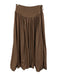 Nicholas Size 4 Brown Rayon Blend Side Zip Gathered Bubble Hem Maxi Skirt Brown / 4
