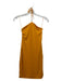 Meshki Size S Yellow Nylon Blend Halter Neck Mini Gold Hardware Side Zip Dress Yellow / S
