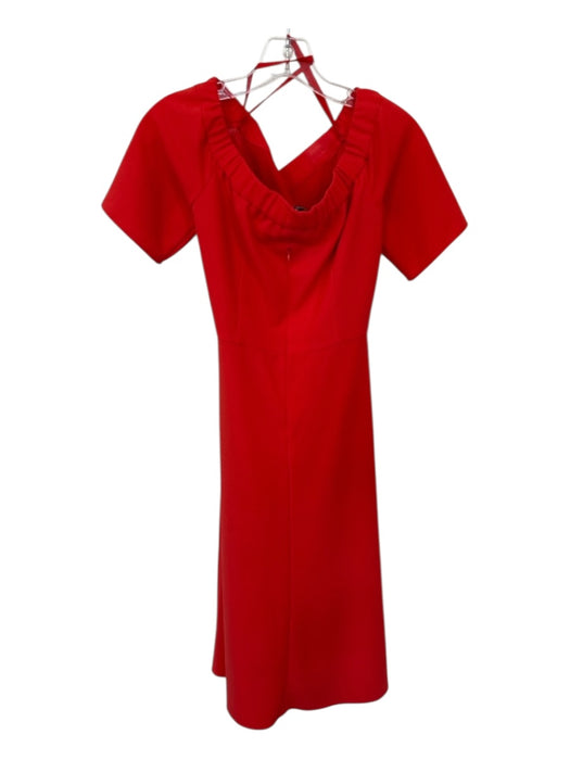 Tibi Size 6 Tomato Polyester Blend Off Shoulder Midi Dress Tomato / 6