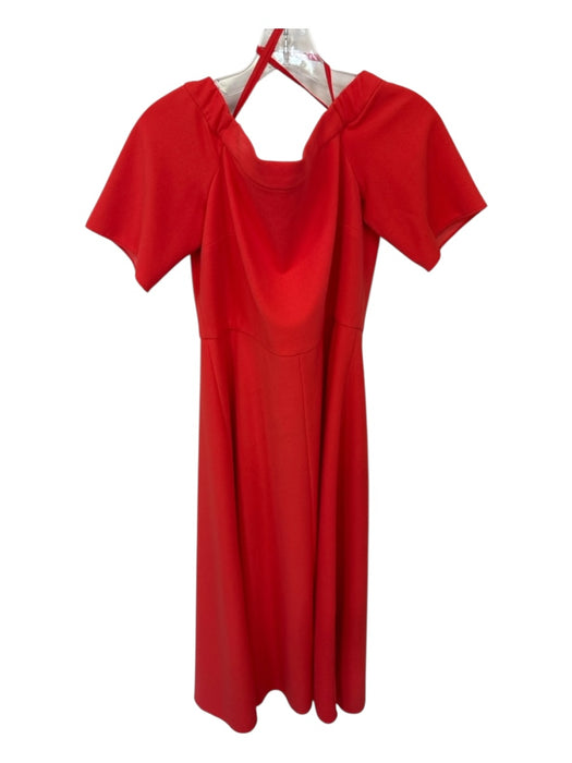 Tibi Size 6 Tomato Polyester Blend Off Shoulder Midi Dress Tomato / 6