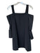 Tibi Size 4 Black Acetate Blend Long Bell Sleeve Cold Shoulder Back Zip Dress Black / 4