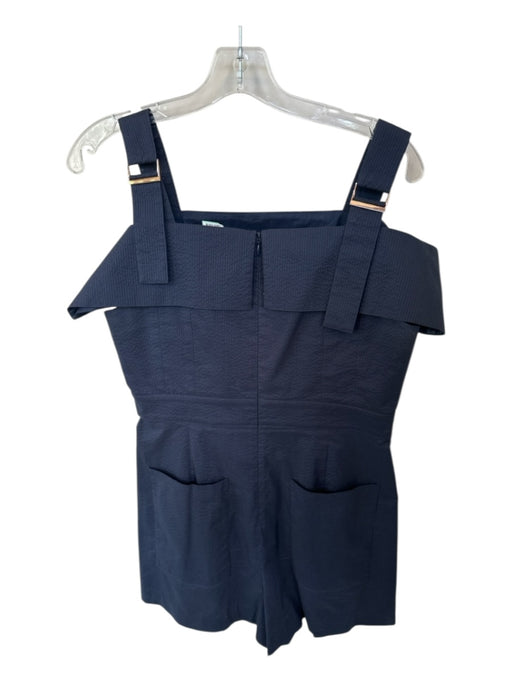 Tibi Size 8 Navy Cotton Sleeveless Back Zip Romper Navy / 8