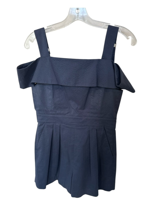 Tibi Size 8 Navy Cotton Sleeveless Back Zip Romper Navy / 8